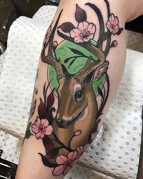 15 Neo Traditional Deer Tattoos Designs Stag Tattoo Design, Japanese Deer, Fenrir Tattoo, Deer Tattoo Designs, Stag Tattoo, Tattoo Time, Tattoo Concepts, Deer Tattoo, Biomechanical Tattoo