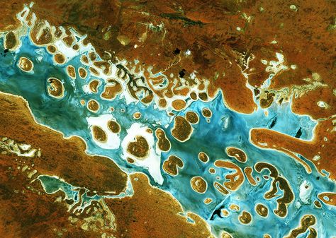 From space, Earth is living art. -  Lake Amadeus in Australia's Northern Territory. (Photo: ESA) Australia Landscape, Beauty Dish, Abstract Inspiration, Aerial Images, Aerial Arts, Image Nature, Hidden Beauty, Satellite Image, Drone Photos