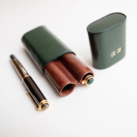 Emerald Green Pen Case Two Pens, Fountain Pen Case, Pen Sleeve, Personalized Gift for Collector, Fountain Pen Holder, Lawyer Gift for Him - Etsy Poland Fountain Pen Case, Leather Pen Case, Best Gift For Wife, Leather Pencil Case, Lawyer Gifts, Elegant Sets, Charlie Chaplin, Custom Initials, Bag Design