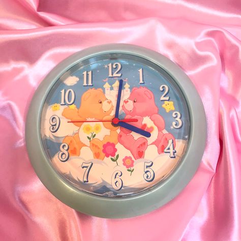 Care Bear Decor, 80’s Toys, Care Bears Vintage, Nostalgia Aesthetic, Retro Wall Clock, Bear Decor, 80s Cartoons, Pretty Room, Pretty Decor