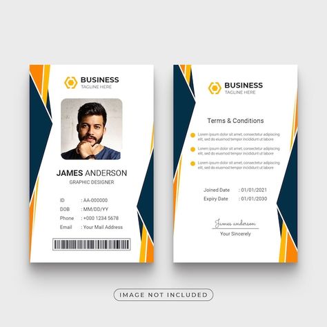 Company employee id card template | Premium Psd #Freepik #psd #company-id #employee-id-card #identity-cards #employee-id Office Card Design, Company Id Card Design, Medical Identity, Studio Background Ideas, Webinar Design, Identity Card Design, Employee Id Card, Employees Card, Digital Graphics Art