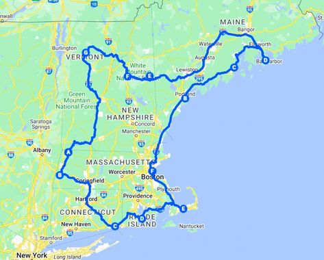 New England Road Trip Map, Northeast Road Trip Summer, East Coast Road Trip With Kids, Northeast Road Trip, England Road Trip Itinerary, Usa Tourism, Georgia Harrison, England Road Trip, Maine Road Trip