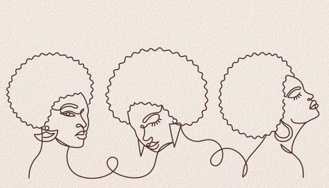 Line Art Drawings Black Woman, Afro Line Art, Woman Face Drawing, Afro Tattoo, People Illustrations, Single Line Art, Afro Queen, Female Face Drawing, Hair Logo