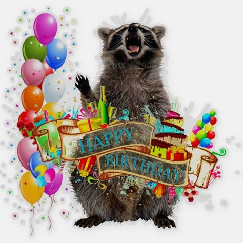 Good Morning Funny Pictures, Birthday Friend, Happy Birthday Friend, Morning Funny, Bday Cards, Good Morning Funny, Racoon, Birthday Wishes, Funny Pictures