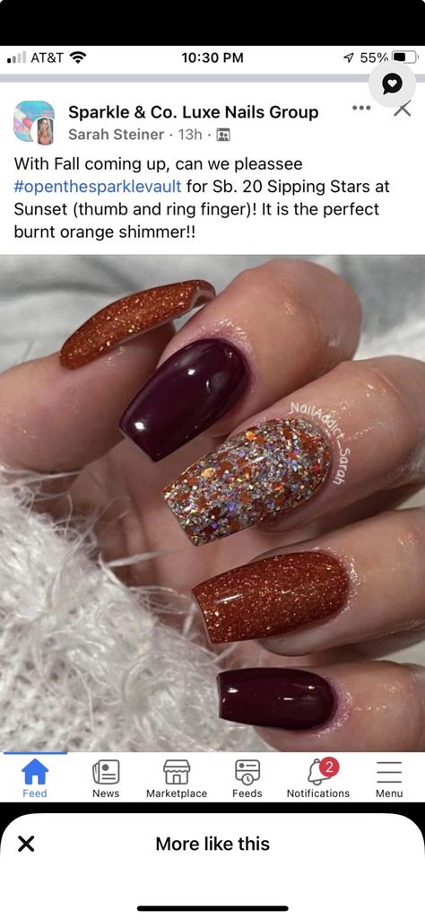 Square Gel Nails, Fall Toe Nails, Toe Nail Color, Manicure Nail Designs, November Nails, Short Gel Nails, Fall Gel Nails, Fall Nail Art Designs, Fancy Nails Designs