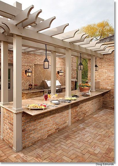 Outdoor Kitchens - Bringing nature right to the table in style Outdoor Kitchen Bars, Pergola Design, Backyard Pergola, Pergola Designs, Dream Backyard, Outdoor Kitchen Design, Diy Backyard, Outdoor Rooms, Outdoor Life