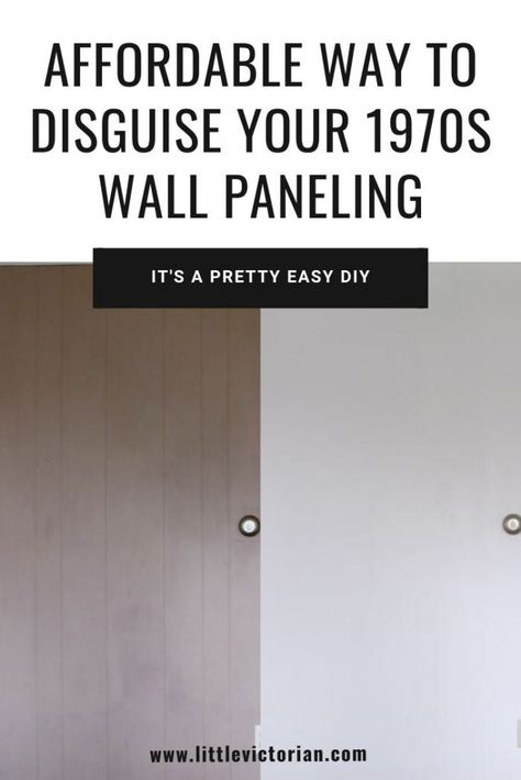 How to fill in the grooves of wall paneling Filling Paneling Grooves, Filling In Paneling Grooves, Fill In Paneling Grooves, How To Fill In Wood Paneling Grooves, Cover Wall Paneling Ideas, Gray Paneling Walls, How To Hide Wood Paneling, Update Paneling Walls Ideas, 70s Paneling