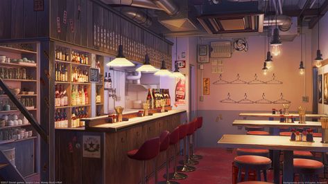 ArtStation - Bar and Club, Arseniy Chebynkin Anime Backgrounds Cafe, Cafe Background, Anime Coffee, Japanese Bar, Background Anime, Episode Backgrounds, Old Bar, Bars And Clubs, Scenery Background