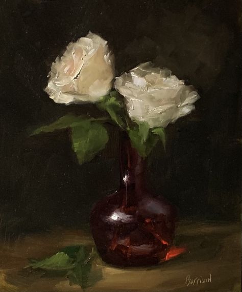 Jacob Collins, Rennaissance Art, Silver Vase, Cat Air, Arte Inspo, Still Life Art, Aesthetic Painting, Romantic Art, Flower Art Painting