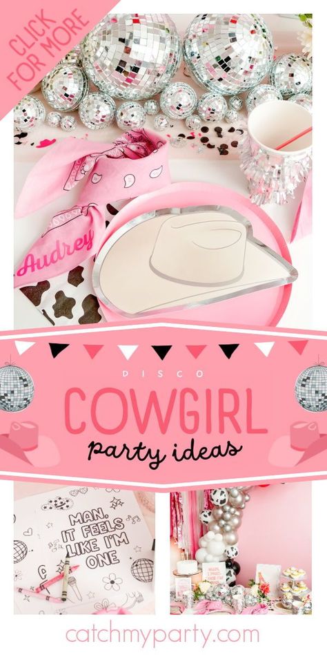 Check out this dazzling Shania Twain-themed disco cowgirl birthday party!  The decor is fantastic! See more party ideas and share yours at CatchMyParty.com Country Singer Birthday Party, Shania Twain Party Theme, Shania Twain First Birthday, Disco Cowgirl First Birthday, Cowgirl Party Ideas, Disco Cowgirl Birthday Party, Cowgirl First Birthday, Disco Cowgirl Birthday, Disco Cake