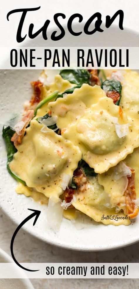 Sauteed Ravioli Recipe, Meatless Ravioli Recipe, Healthy Ravioli Recipe Dinners, Best Ravioli Sauce, Ravioli Sauce Recipe Easy, Ravioli With Cream Sauce, Ravioli Dishes Meals, Sauce For Spinach Ravioli, Ravioli Sauces