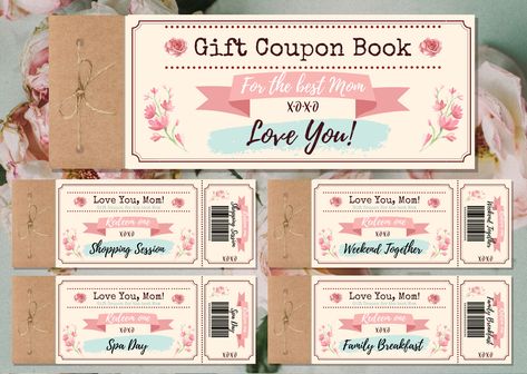 Mom Coupon Book, Handmade Letters, Mothers Birthday, Mom Coupons, Massage Dos, Personalised Gifts For Mum, Gift Coupon, Mom Cards, Book Vintage