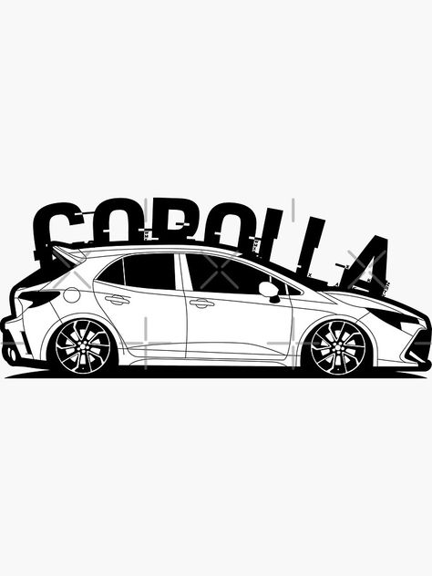 Corolla 2012, Corolla Sport, Toyota Corolla Hatchback, Cricut Stickers, Corolla Hatchback, Car Drive, Sport Art, Toyota Corolla, Side View