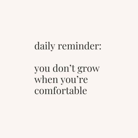 Daily reminder to be comfortable with the uncomfortable! It's the only way we are able to grow and reach our highest dreams 🤎✨ #theyegiproject #podcast #inspirationalquotes #motivationalquotes #podcast Be Uncomfortable Quotes, Be Comfortable Being Uncomfortable, Change Is Uncomfortable, Uncomfortable Quote, Comfortable Being Uncomfortable, Dream Job, Daily Reminder, The Only Way, To Grow