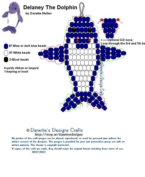 Dolphin Bead Pattern, Beaded Dolphin, Bead Figures, Bead Creatures, Beady Buddies, Pony Bead Animals, Beaded Objects, Bead Animals, Pony Bead Crafts