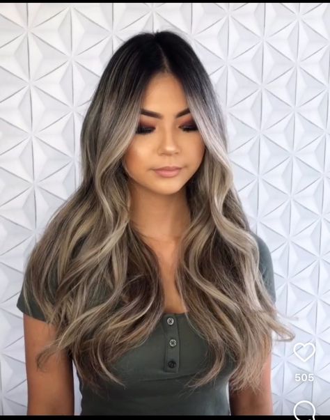 Shadow Root Brown To Blonde, Shadow Root Blonde, Brown Hair Inspiration, Black Hair Balayage, Ash Blonde Balayage, Color Balayage, Money Piece, Shadow Root, Dark Hair With Highlights