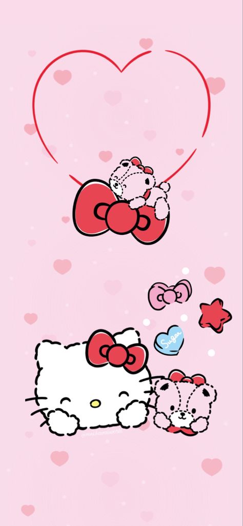 Hello Kitty Valentines, All Out Anime, Valentines Wallpaper Iphone, 헬로키티 배경화면, Kawaii Wallpapers, Hello Kitty Imagenes, Kawaii Characters, Iphone Wallpaper Cat, Walpaper Hello Kitty