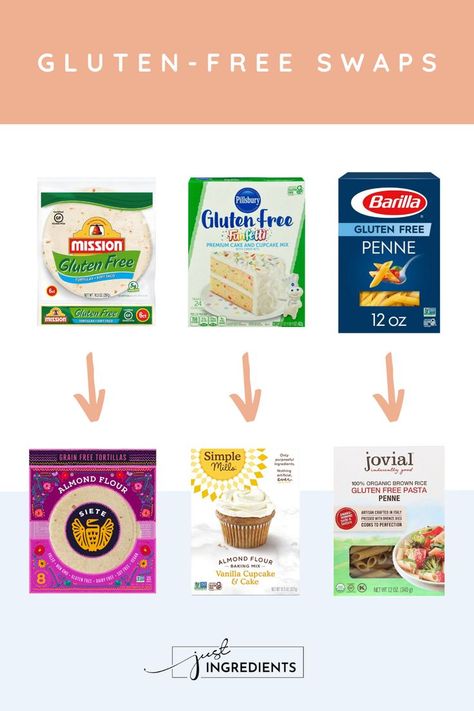 Gluten Free Food Swaps, Gluten Free Groceries, Gluten Free Swaps, Gluten Free Snacks Store Bought, Dye Free Diet, Snack Swaps, Dye Free Foods, Gluten Free Food List, What Is Gluten Free