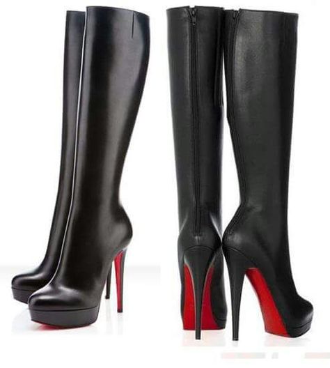 Christian Louboutin Louboutin Boots, Woman Boots, Christian Louboutin Boots, Fashion Shoes Heels, Christian Fashion, Cat Woman, Girly Shoes, Aesthetic Shoes, Beautiful Boots