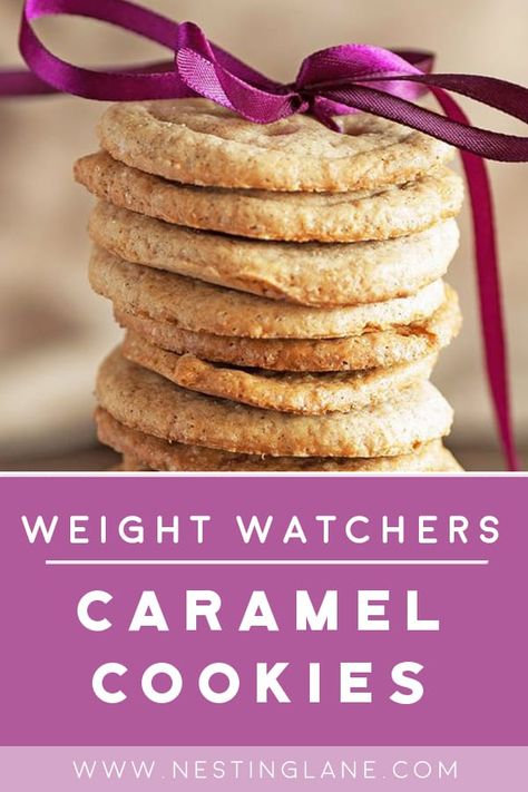 Weight Watchers Caramel Cookies Recipe with brown sugar, egg, vanilla extract, flour, and butter. A great dessert for the Holidays, Christmas, or every day! Only 45 calories, 2 WW Freestyle Points, and 2 Smart Points. Caramel Cookies Recipes, Weight Watcher Cookies, Recipe Cheesecake, Smart Points Recipes, Brown Sugar Recipes, Homemade Snickers, Cheesecake Dessert, Cookies Bars, Ww Freestyle