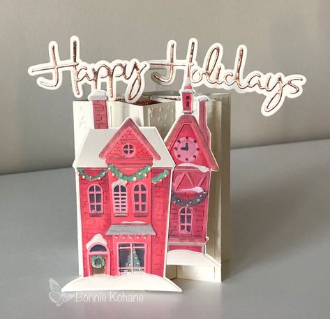 Lisa Horton - Cosy Christmas Home, Tiny Stars, Festive Layered Holiday Sentiments - Scrapbook.com Lisa Horton Christmas Cards, Lisa Horton, Holographic Paper, 3d Star, Cosy Christmas, Tiny Star, Fancy Fold Cards, Fancy Folds, Youtube Tutorials