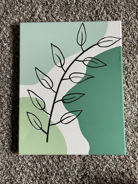 Items To Paint On, Canvas Drawing Ideas Wall Decor, Minimalistic Line Art, Diy Canvas Art Easy, Cute Easy Paintings, Line Art Abstract, Lamps Ideas, Boho Painting, Leaf Painting