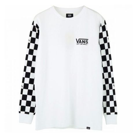 VANS SLEEVE CHECKER L/S T-SHIRTS WHITE ($60) ❤ liked on Polyvore featuring tops, vans, long sleeves, vans top, sleeve top, long sleeve tops, checkered top and white top Estilo Vans, Nasa Clothes, Checkered Top, Preteen Clothing, Nasa Shirt, Vans Shirts, Pink Outfits Victoria Secret, Vans Top, Vans Checkered