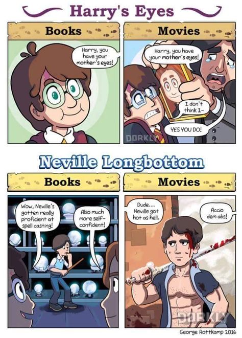 Harry Potter Harry Potter Funny Fanart, Harry Potter Books Vs Movies, Book Harry Potter Fanart, Harry Potter Book Fanart, Book Accurate Harry Potter, Harry Potter Comics Funny, Harry Potter Book Vs Movie, Harry Potter Fanart Harry Fan Art, Harry Potter Animated