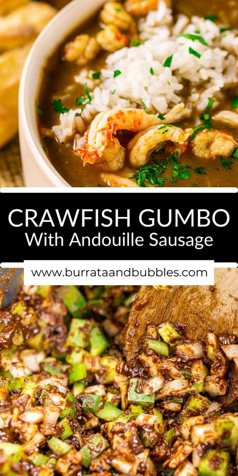 Crawfish Gumbo Recipe Easy, Frozen Crawfish Tails Recipe, Recipes With Crawfish Tails, Crawfish Tail Recipes, Crawfish Gumbo Recipe, Crawfish Tails Recipes, New Orleans Gumbo Recipe, Duck Gumbo, Crawfish Gumbo