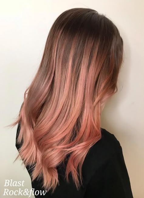 Ombre Hair Strawberry Blonde, Blorange Hair Balayage, Brown To Pink Ombre Hair, Blorange Hair, College Hair, College Hairstyles, Warm Brown Hair, Pink Ombre Hair, Ombre Hair Blonde