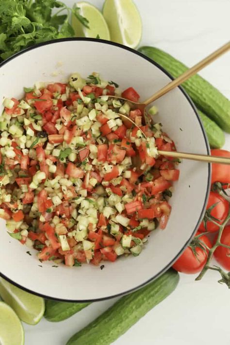 Salada Baladi, Egyptian Cucumber And Tomato Salad, Arabic Cucumber Salad, Baladi Salad, Egyptian Salad, Cucumber Salad With Mayo, Cucumber Salad Creamy, Balela Salad Recipe, Egyptian Foods