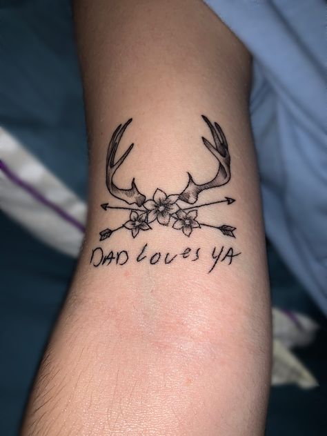 Duck Hunting Tattoos For Women, Deer Hunting Tattoos For Women, Like Father Like Daughter Tattoo, Hunting Memorial Tattoos, Country Tattoos For Women Sleeve, Country Style Tattoos, Tattoos For Dads With Daughters, Hunting Tattoos For Women, Father Daughter Matching Tattoos