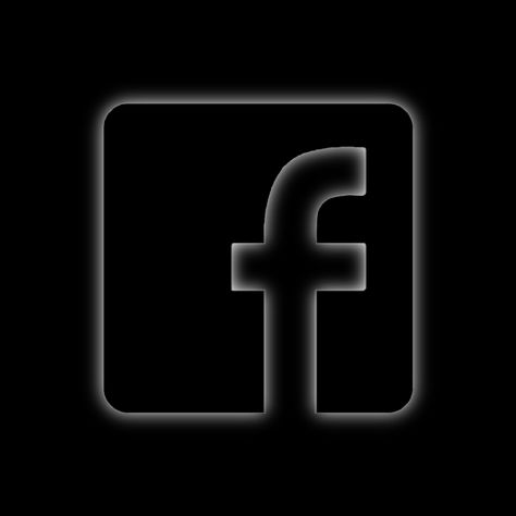 Black Facebook Icon Aesthetic, Neon Black Icons For Apps, Facebook Icon Aesthetic Black, Dark Facebook Icon, Messenger Black Icon, Black Neon App Logos, Facebook Black Icon, Facebook Logo Black, Facebook Logo Aesthetic