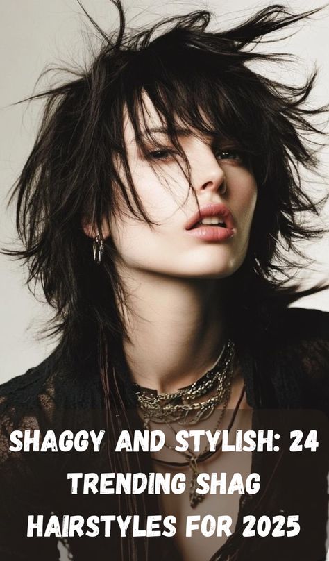 Stay ahead of the trends with these 24 shag hairstyles for 2025 that perfectly blend edgy and stylish elements. With layers that add texture and volume, these looks are perfect for those who want to make a statement while keeping their style fresh and modern. Edgy Shaggy Hair, Choppy Edgy Hair, Rockstar Shag Haircut, Emo Shag Haircut, Ways To Style Straight Hair, Rock And Roll Hair, Style Straight Hair, Stylish Boy Haircuts, Shag Hair