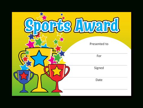 Sports Day Certificates, Free Certificate Templates, Award Ideas, Certificate Design Template, Awards Certificates Template, Templates Free Design, Sports Awards, Excellence Award, Certificate Design