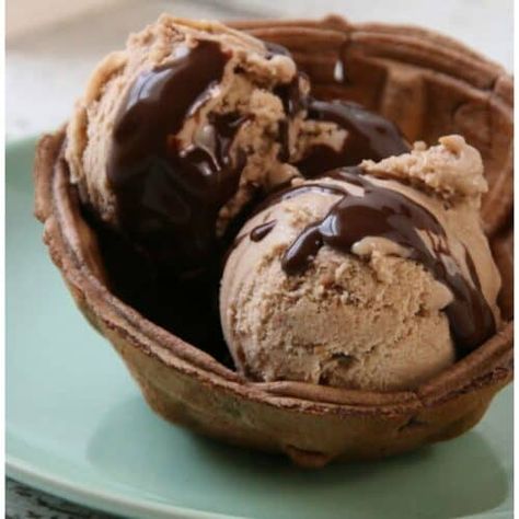 Keto / Low Carb Waffle Bowl (Chocolate) is perfect for tons of keto dessert ideas! Waffle Bowl Recipe, Low Carb Waffle, Bowl Desserts, Waffle Bowl Maker, Sugar Free Chocolate Syrup, Chaffle Recipes, Low Carb Waffles, Keto Chaffles, Waffle Bowl