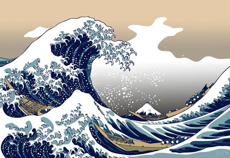 paintings waves japanese boats vehicles the great wave off kanagawa katsushika hokusai thirtysix vie Technology Vehicles HD Art  #waves #boats #japanese #vehicles #paintings the great wave off kanagawa #1080P #wallpaper #hdwallpaper #desktop Japanese Wave Painting, Hokusai Great Wave, No Wave, Monte Fuji, The Great Wave, Japanese Waves, Great Wave Off Kanagawa, Katsushika Hokusai, Japon Illustration