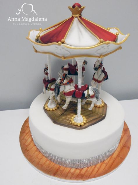 Carousel cake - http://cakesdecor.com/cakes/230565-carousel-cake Carnival Cakes, Sweet Sixteen Cakes, Elsa Cake, Carousel Cake, Circus Cake, Carnival Wedding, Horse Cake, Cake Bakery, Incredible Edibles