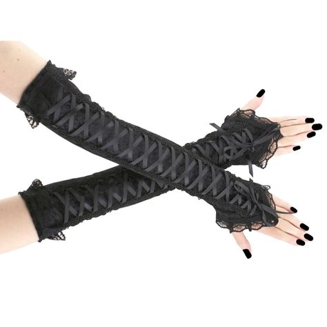 Gothic gloves are a stylish and edgy accessory that can add a touch of drama to any outfit. Typically made from materials like lace, or velvet, gothic gloves often feature intricate designs, such as studs, or intricate embroidery. Perfect for completing a gothic-inspired look or adding a touch of mystery to a more traditional outfit, gothic gloves are a versatile accessory that can elevate any ensemble. long fingerless gloves arm warmers with corset laced  extra long fingerless gloves for womens Goth Gloves, Long Black Gloves, Black Lace Gloves, Velvet Gloves, Long Fingerless Gloves, Velvet Glove, Evening Gloves, Edgy Accessories, Formal Gloves