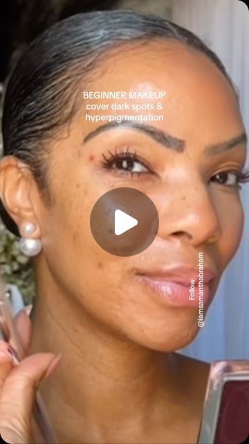 Samantha Abraham | Brown Skin | Natural Makeup | Skincare on Instagram: "makeup for black women Dark spots & hyperpigmentation #Beginnermakeuptutorial #browngirlmakeup #makeupover40 #wocmakeup #naturalmakeuplooks #seintmakeup  makeup for women of color makeup for woc makeup brush makeup eyeshadow makeup brown girl makeup looks easy" Natural Makeup For Black Women Dark Skin, Eyeshadow Makeup Brown, Make Up For Dark Skin Women, Brown Girl Makeup Looks, Easy Make Up Looks, Eyeshadow For Dark Skin, Makeup Brown Girl, Makeup For 50 Year Old, Makeup For 60 Year Old