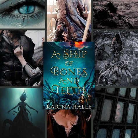 HG ✨🧚🏼‍♀️🗡🌜🖤✨ on Instagram: “📖: A Ship of Bones and Teeth by Karina Halle A dark, enchanting, fantasy retelling of The Little Mermaid with Pirates of the Caribbean…” Book Characters Ideas, Karina Halle, Caribbean Vibes, Books Fanart, Found Family, Enemies To Lovers, World Of Books, A Ship, Pirates Of The Caribbean