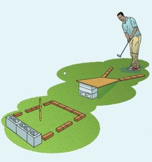 Diy Mini Golf, Outdoor Mini Golf, Mini Putt, Golf Card Game, Dubai Golf, Putt Putt Golf, Green Backyard, Golf Diy, Crazy Golf