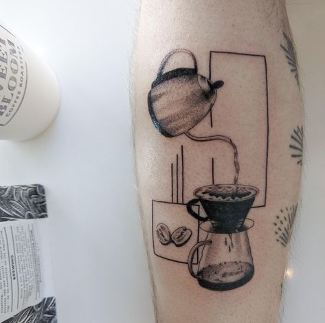 Coffee Tattoo, Forearm Band Tattoos, Coffee Tattoos, Coffee Barista, Cool Car Pictures, Minimalist Tattoos, Unique Wedding Cakes, Book Tattoo, Band Tattoo