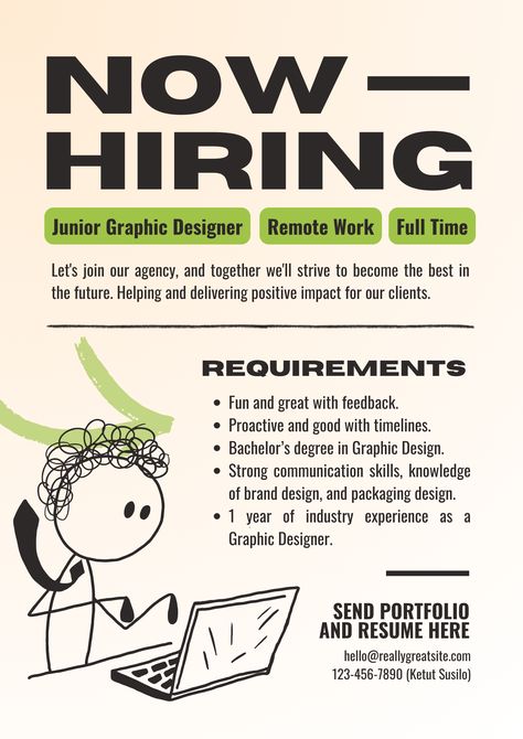 Stand out in the job market with our 'Green and Cream Creative Job Poster.' This fresh and innovative design is perfect for attracting top-tier talent. Make your job postings irresistible—try it today! Job Hiring Poster Creative, Job Hiring Poster, Hiring Template, Hiring Poster, Job Poster, Job Hiring, Creative Jobs, Job Advertisement, We Are Hiring