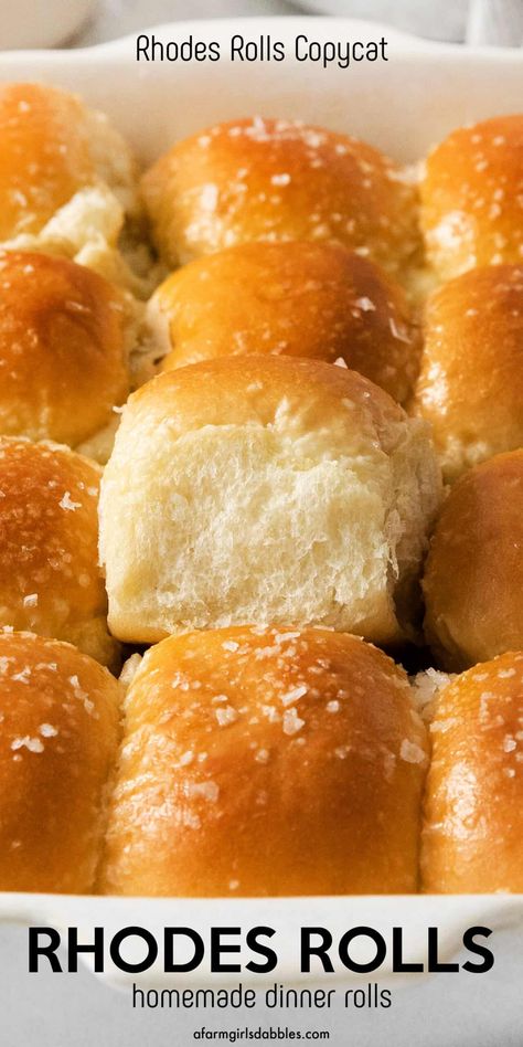 Rhodes Rolls Copycat, Rhodes Texas Rolls Recipes, Rhodes Buns Recipes, Homemade Rhodes Rolls, Diy Rhodes Rolls Recipes, Copycat Rhodes Bread Dough Recipe, Rhodes Rolls Copycat Recipe, Easy Salty Food Recipes, Rhodes Dinner Roll Recipes