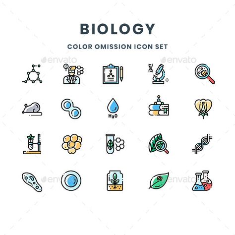 Biology Icons. Download Biology Logo Design, Biology Design Ideas, Biology Symbols, Biology Icon, Chemistry Design, Biology Drawing, Science Doodles, Science Icons, Science Stickers