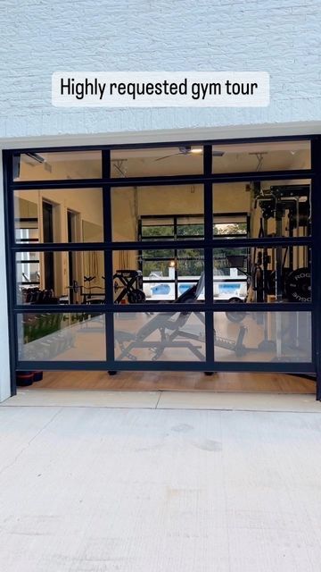 Home Gym With Roll Up Door, Rogue Home Gym, Best Home Gym Setup, Home Gym Setup, Gym Setup, Best Home Gym, Home Gym Design, Roll Up Doors, At Home Gym