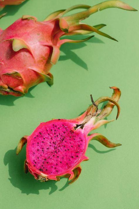 Rich in many nutrients, including fiber, iron, magnesium, and vitamins C and E. Dragon Fruit Wallpaper, Dragon Fruit Aesthetic, Plant Dragon, Aesthetic Dragon, Dragon Fruit Pitaya, Dragon Fruit Plant, Fruit Aesthetic, Fruit Ideas, Thanh Long