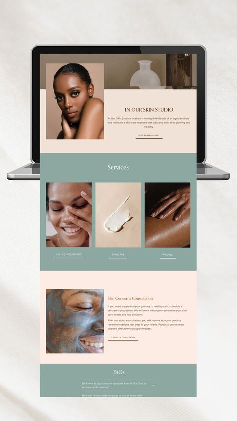 Skin Clinic Website Design, Esthetician Website Ideas, Esthetician Website Design, Esthetician Pics, Skin Care Website Design, Esthetician Website, Clean Website Design, Facial Esthetics, Skin Quotes