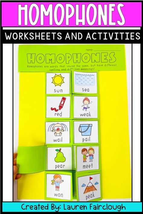 This pack is filled with fun, interactive ways to explore compound words, antonyms and homophones! Your students will love using these hands on centres and fun foldable, lift the flap worksheets that will make beautiful classroom displays on interactive notebook activities. #homophones #languagearts #languagecenters #homophoneactivities Homophone Activities, Homophones Activities, Homophones Examples, Homophones Activity, Beautiful Classroom, Interactive Notebook Activities, Language Centers, Literacy And Numeracy, Language Worksheets